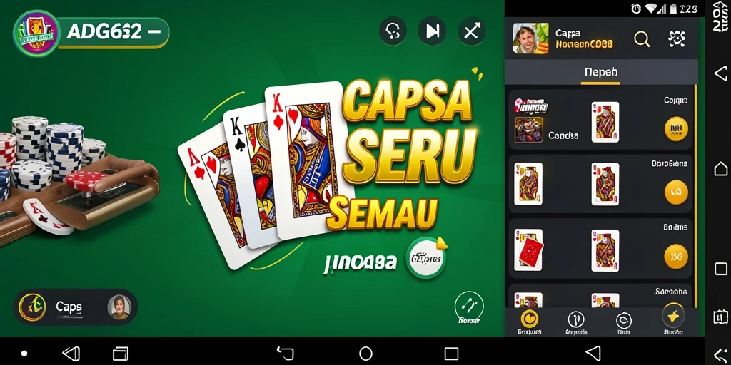 Tampilan antarmuka game Capsa di ADG62 yang menarik.