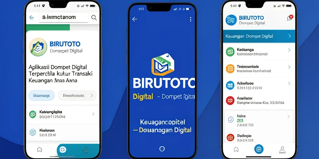 Antarmuka pengguna aplikasi BIRUTOTO yang sederhana dan menarik.