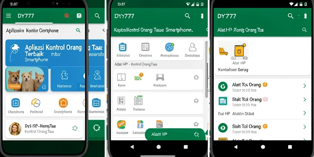 Tampilan antarmuka DY777 yang sederhana dan fungsional untuk kontrol orang tua.