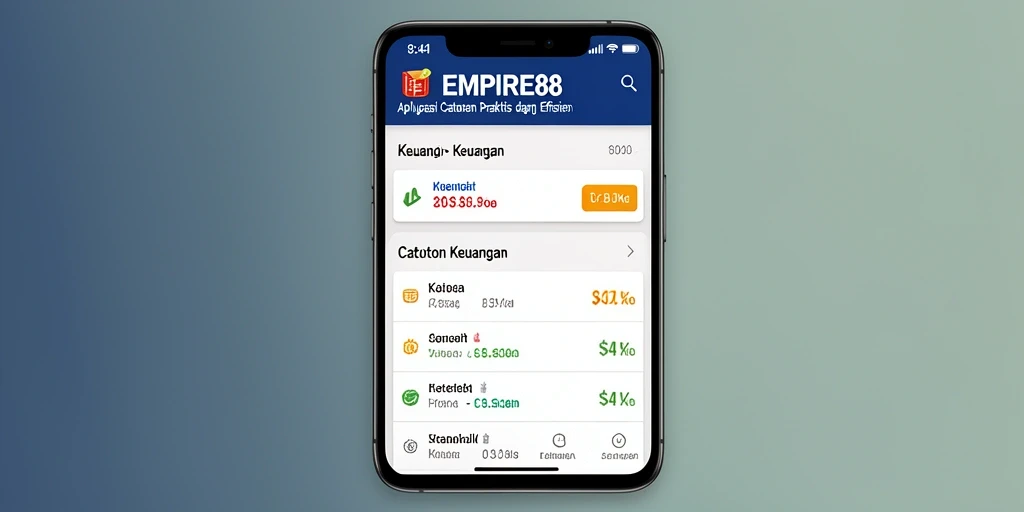 Screenshot antarmuka <strong>EMPIRE88</strong> menampilkan fungsi Catatan Keuangan yang efisien.