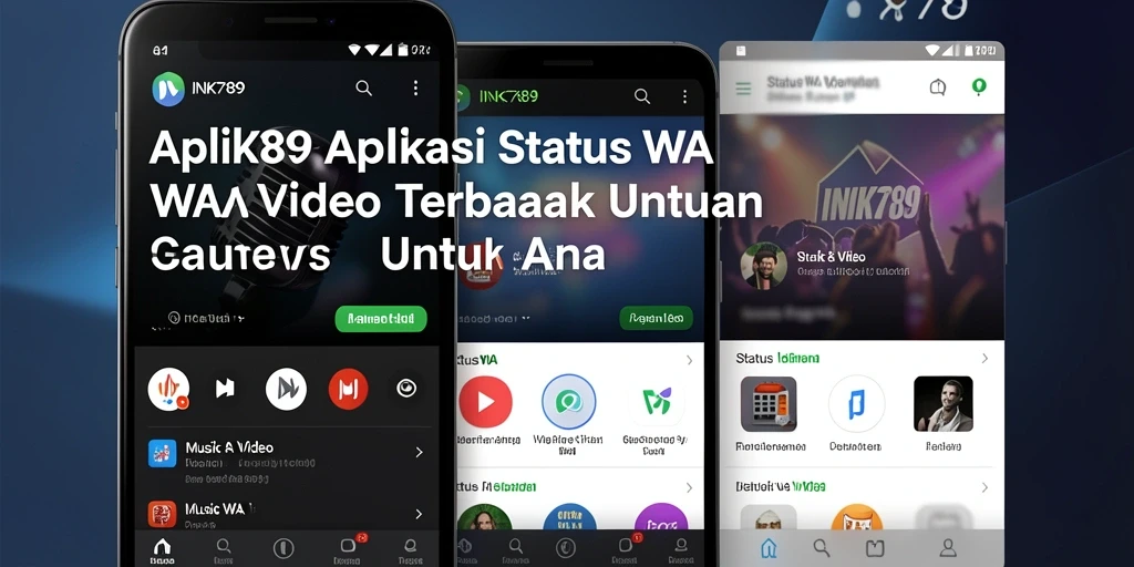 Screenshot utama INK789 menampilkan antarmuka aplikasi Status WA Video yang menarik.