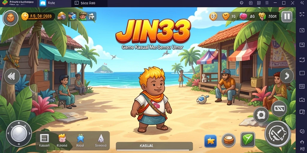Antarmuka JIN33 yang penuh warna dan menarik.