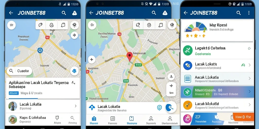 Tampilan antarmuka JOINBET88 yang menunjukkan lokasi secara real-time.