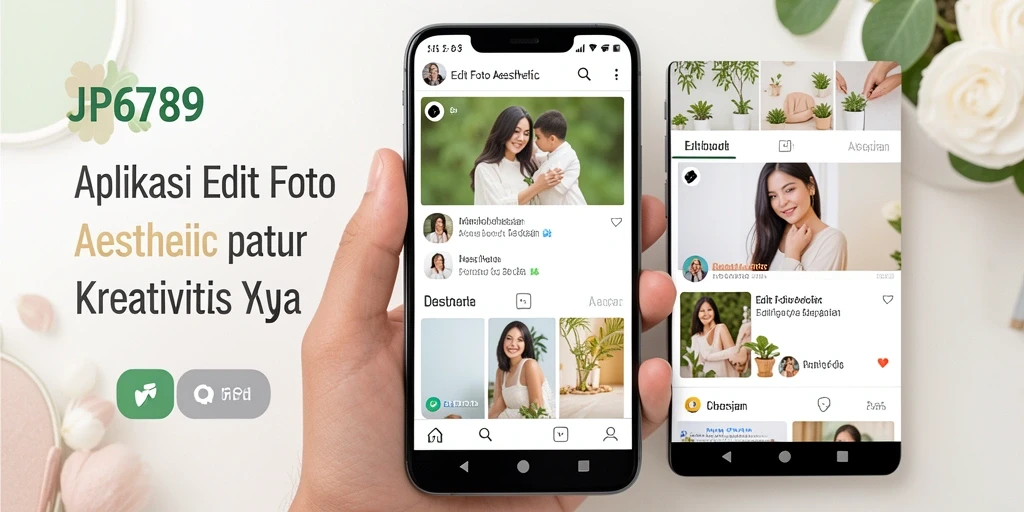 Tampilan antarmuka modern dengan fitur Edit Foto Aesthetic.