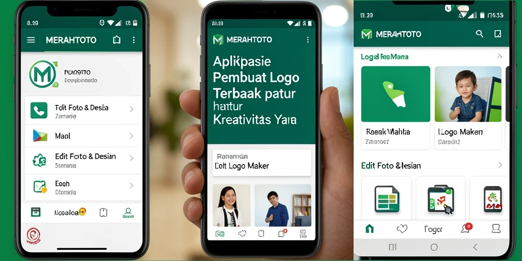 Tampilan antarmuka pengguna MERAHTOTO yang modern dan intuitif untuk pembuat logo.