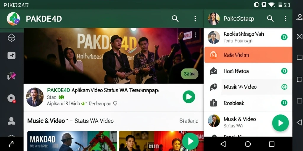 Tampilan antarmuka PAKDE4D yang menarik untuk aplikasi Status WA Video.