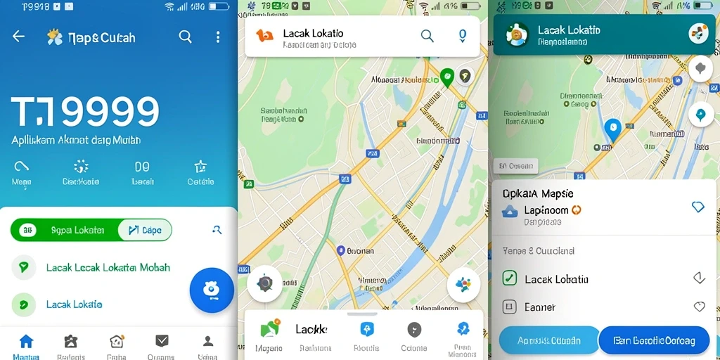 Antarmuka aplikasi T9999 menampilkan fitur pelacakan lokasi yang intuitif.