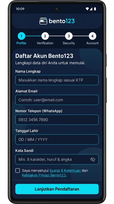 Bergabung dengan bento123: Buat Akun Baru Sekarang